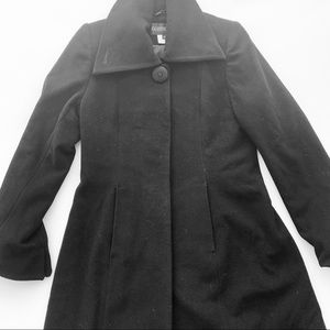 Kristen Blake Black floor length wool coat size XS
